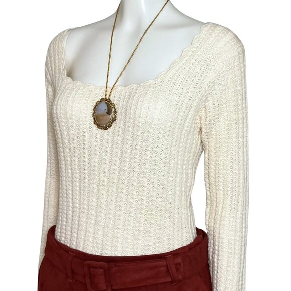 Vintage 60s 70s Agate Gold Tone Statement Necklace Boho Retro Large Cabochon 23” - Picture 4 of 10